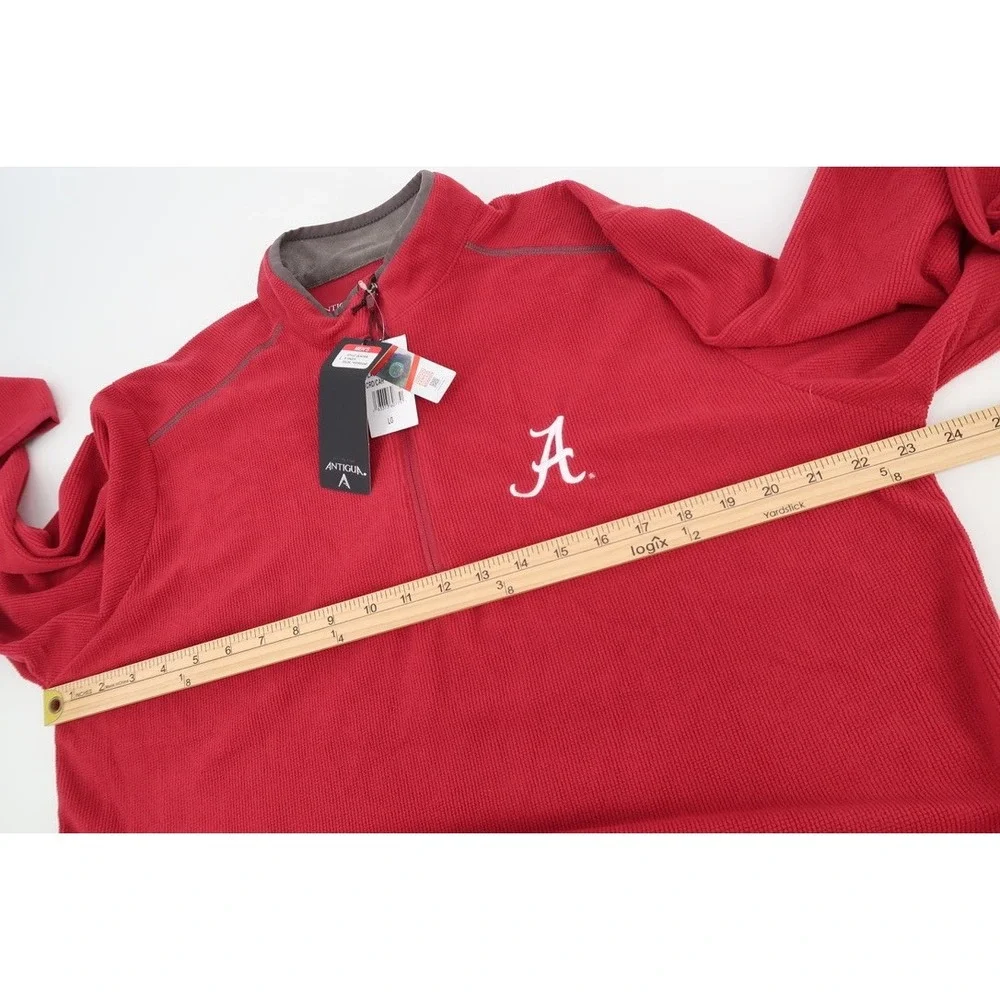 Alabama Crimson Tide Antigua Pullover Mens Large Red Glacier 1/4 Zip Jacket New